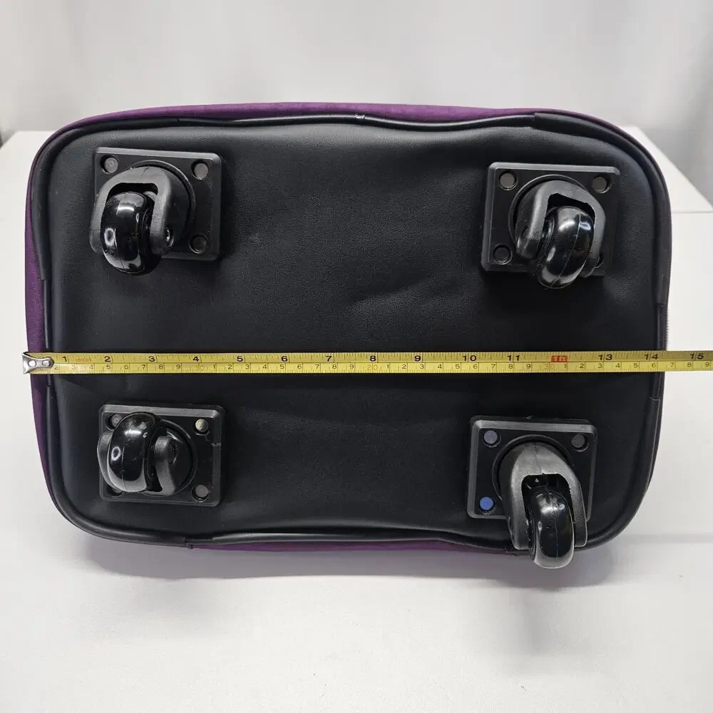 Biaggi Zipsak Folding Expandable Luggage Carry-On Roll Spinner Purple Nylon